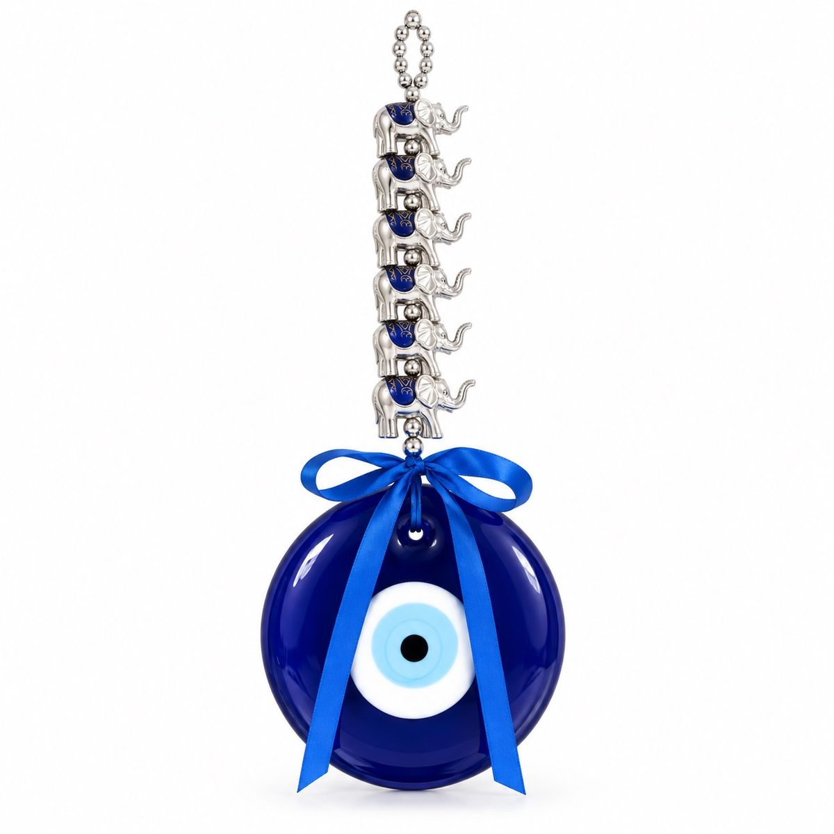 Turkish Evil Eye Wall Hanging with Elephant Charms
