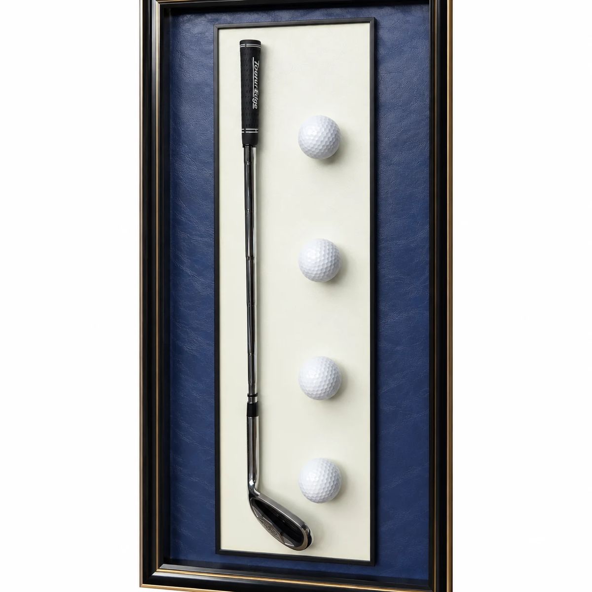 Framed Golf Wall Art with Real Balls and Club | 80cm