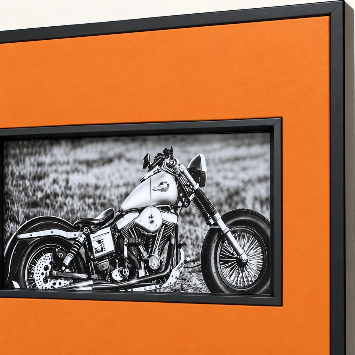 Large Framed Motorcycle Wall Art with 3D Motorbike | 80cm