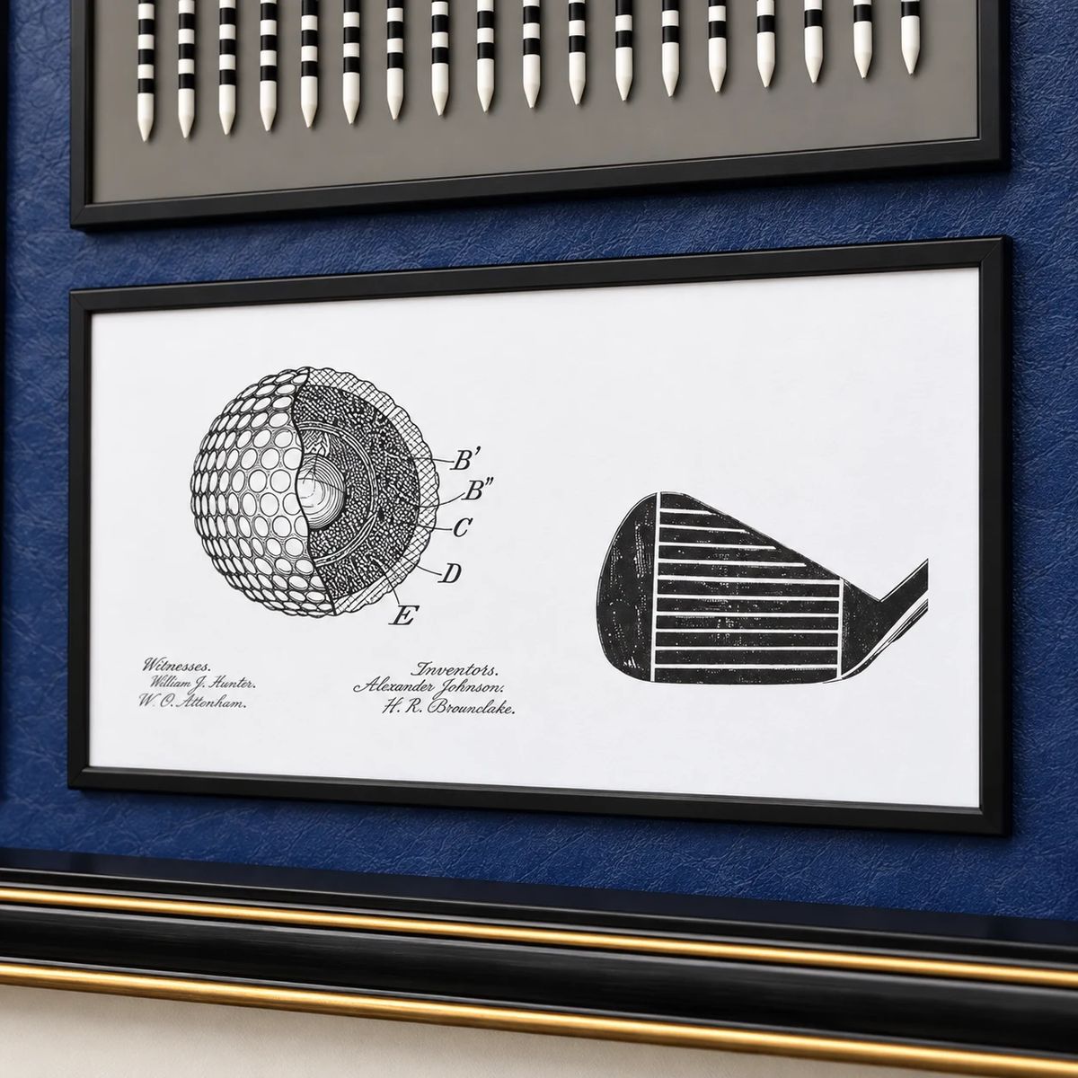 Framed Golf Wall Art with Real Balls and Club | 80cm