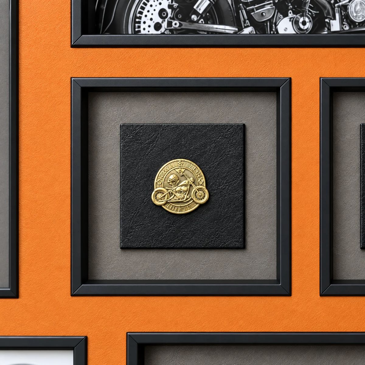 Large Framed Motorcycle Wall Art with 3D Motorbike | 80cm