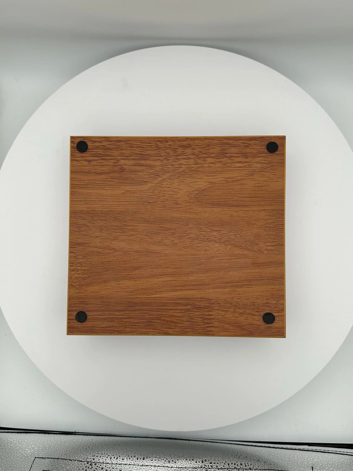 Wooden chess case underside.