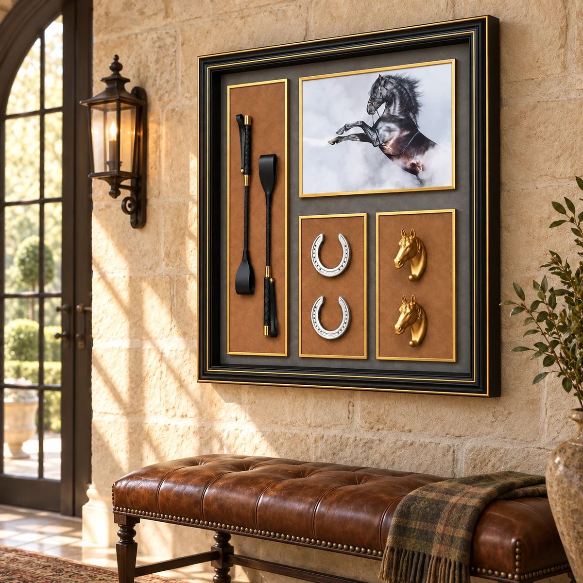 Framed Equestrian Horse Wall Art | 80cm 3D Object Artwork