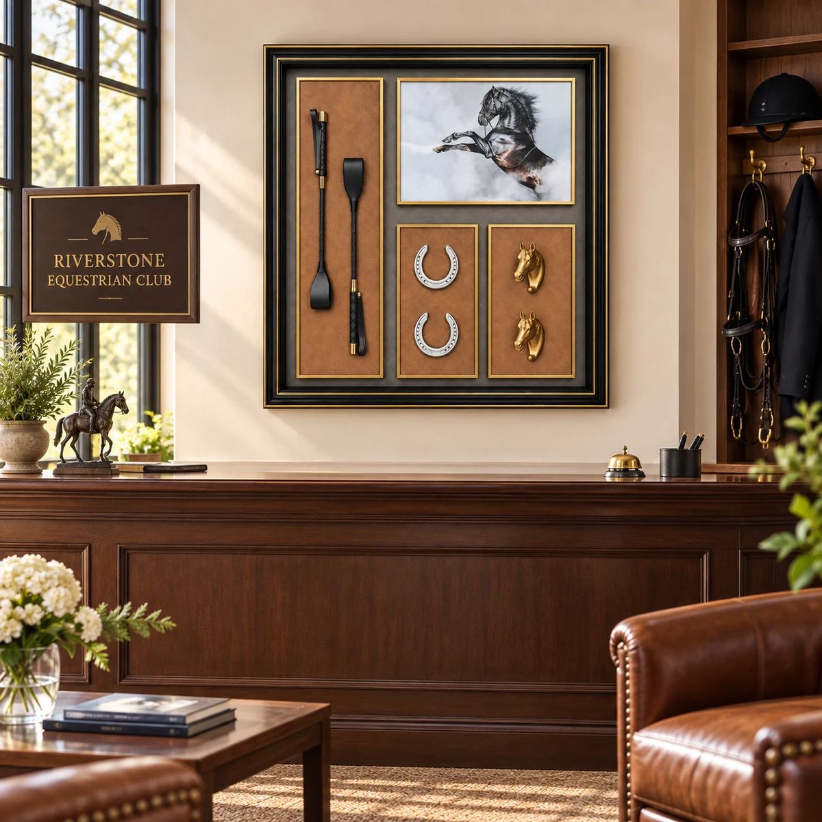 Framed Equestrian Horse Wall Art | 80cm 3D Object Artwork