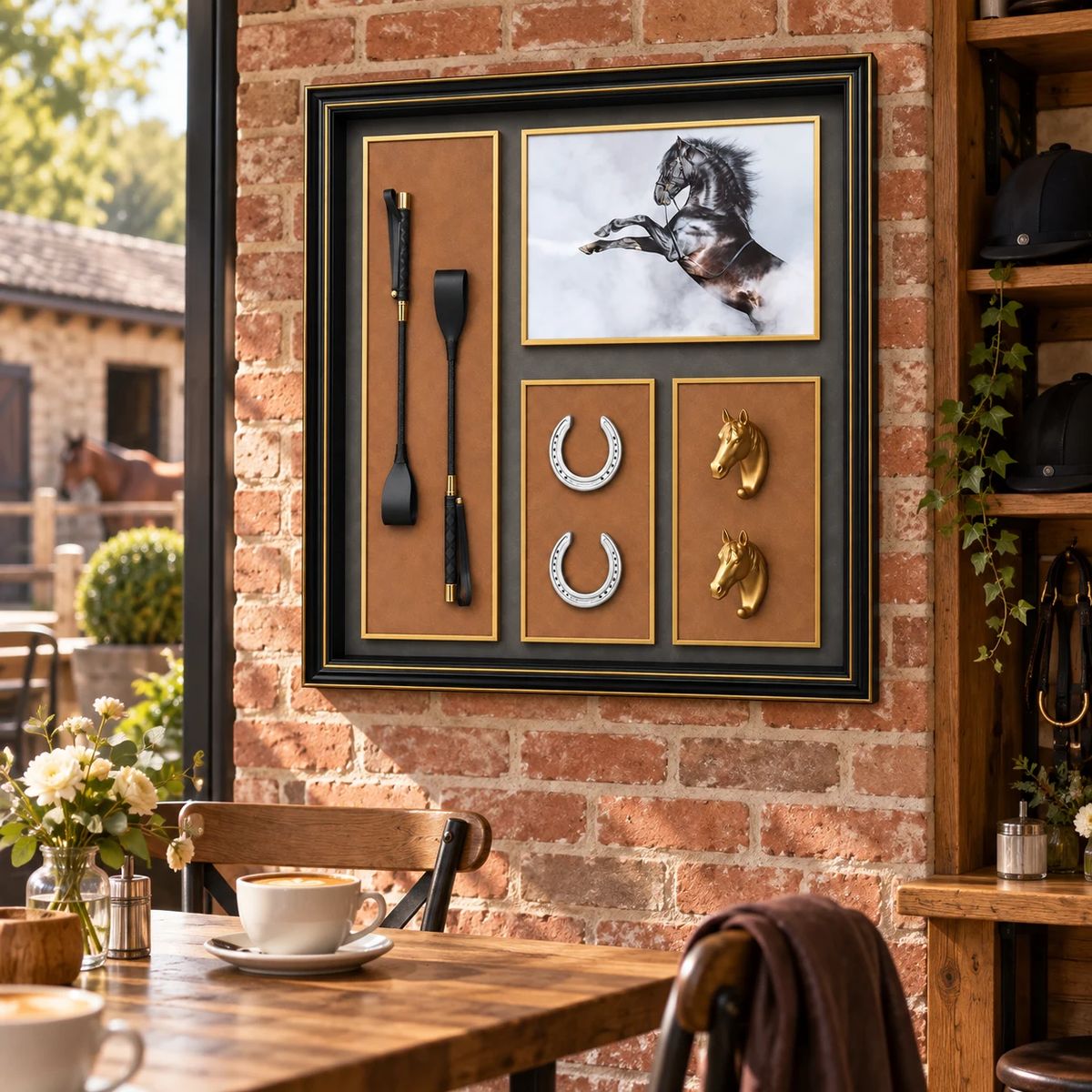 Framed Equestrian Horse Wall Art | 80cm 3D Object Artwork