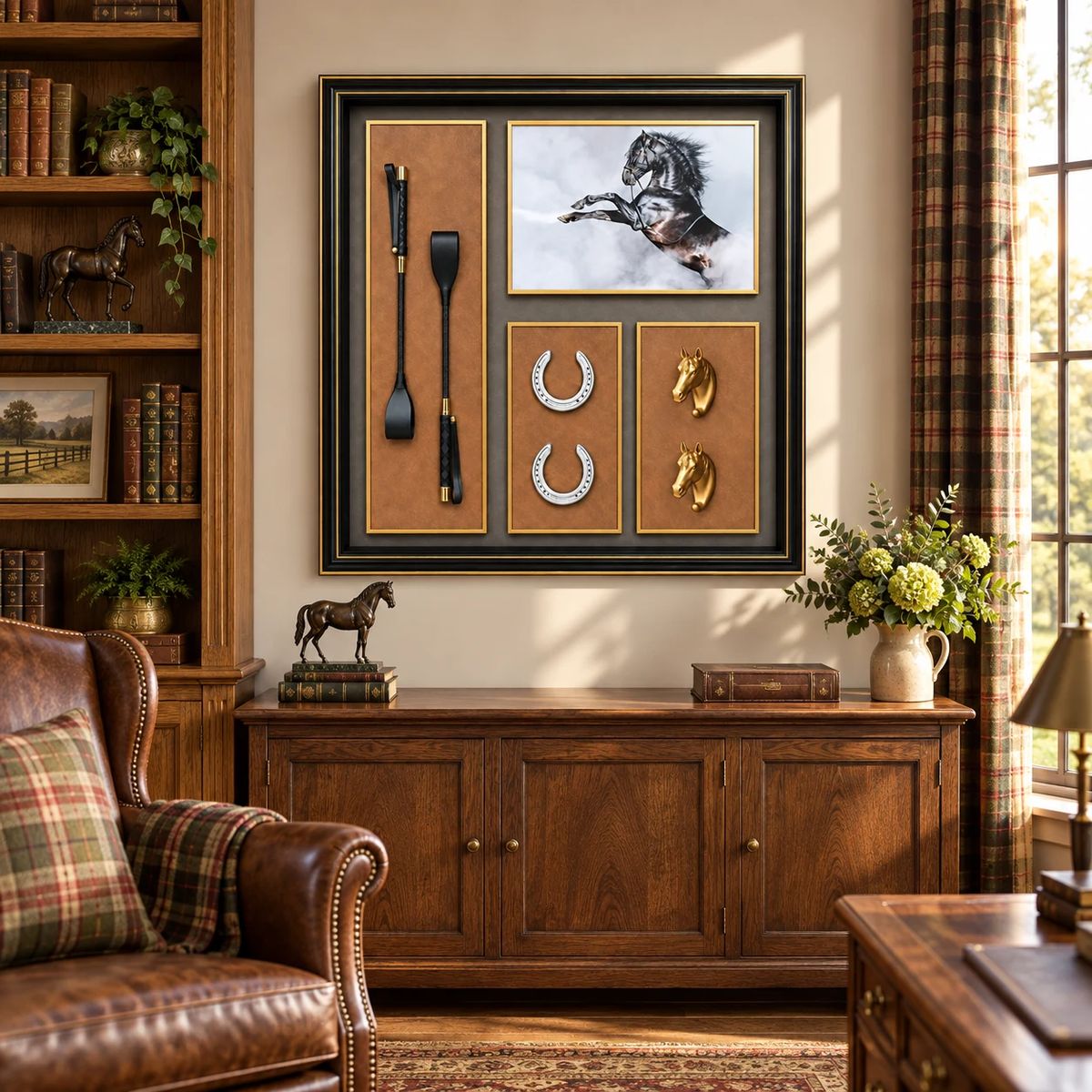 Framed Equestrian Horse Wall Art | 80cm 3D Object Artwork