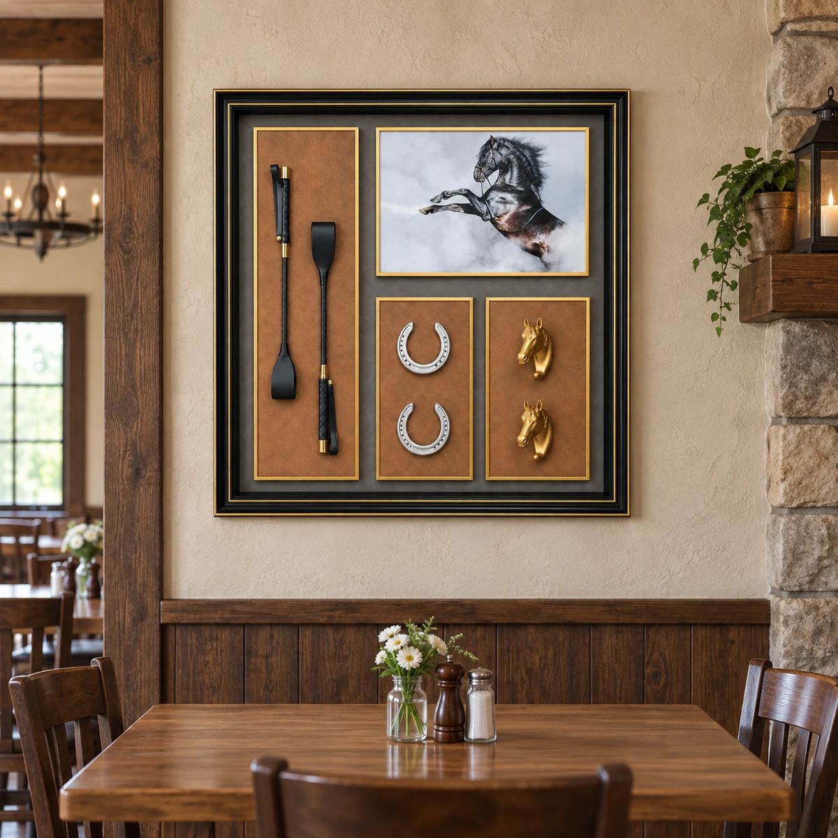 Framed Equestrian Horse Wall Art | 80cm 3D Object Artwork