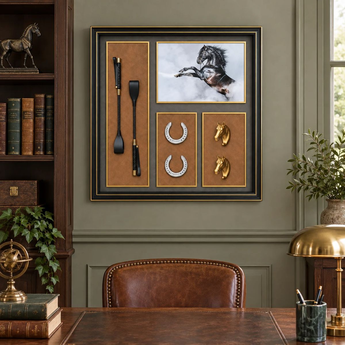Framed Equestrian Horse Wall Art | 80cm 3D Object Artwork