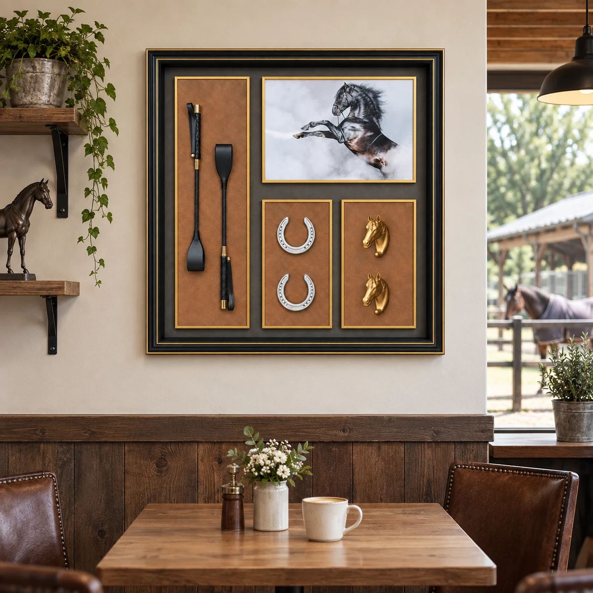 Framed Equestrian Horse Wall Art | 80cm 3D Object Artwork
