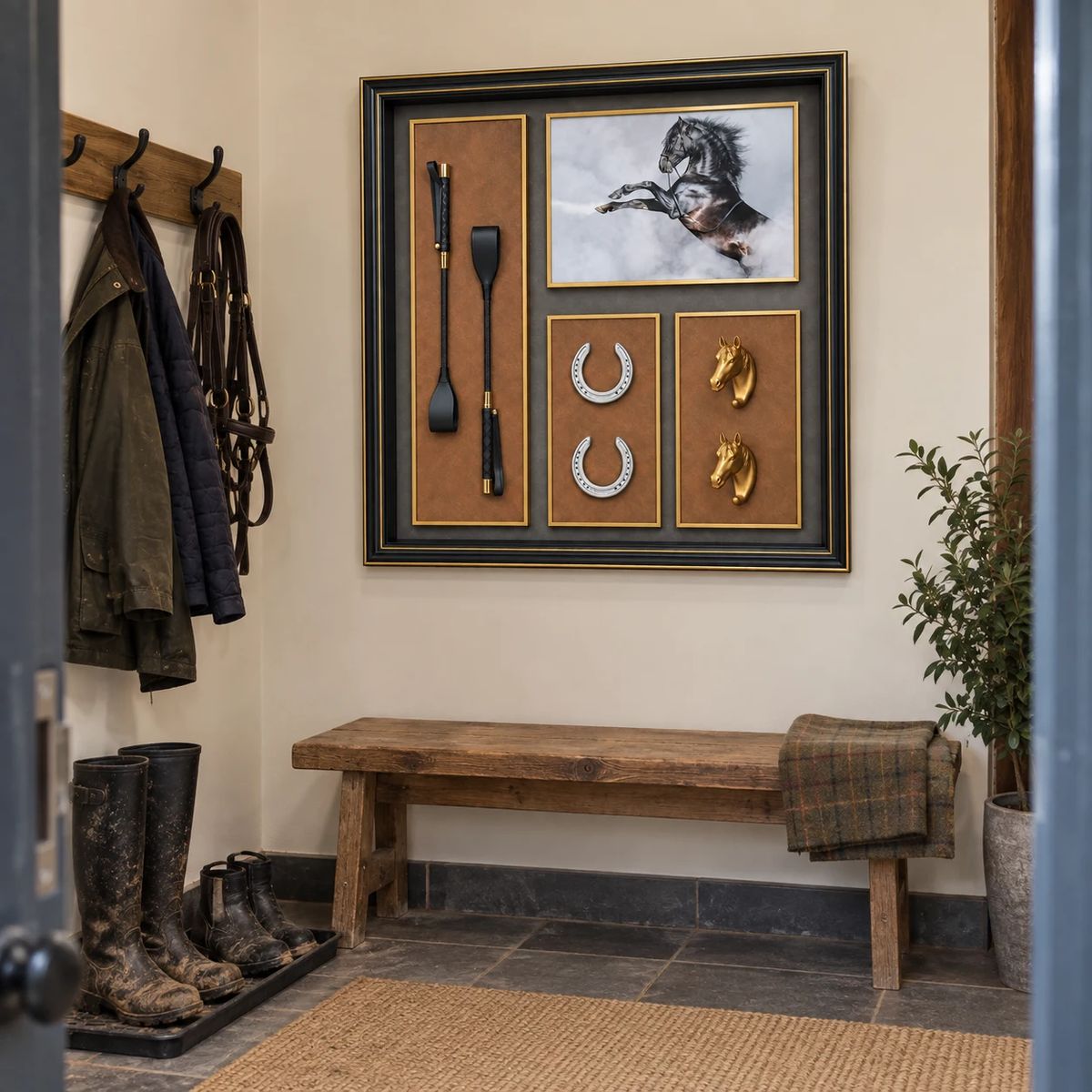 Framed Equestrian Horse Wall Art | 80cm 3D Object Artwork
