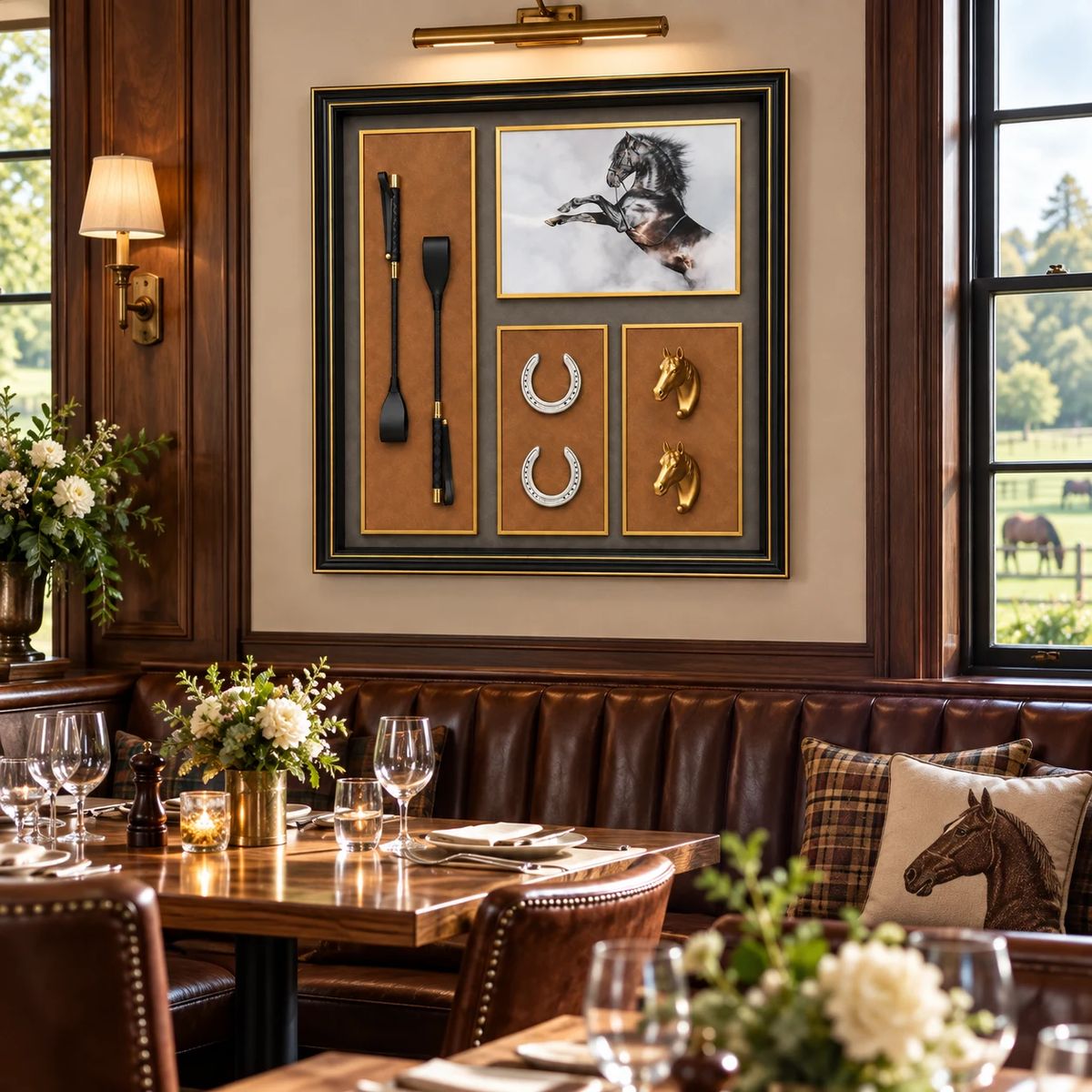 Framed Equestrian Horse Wall Art | 80cm 3D Object Artwork