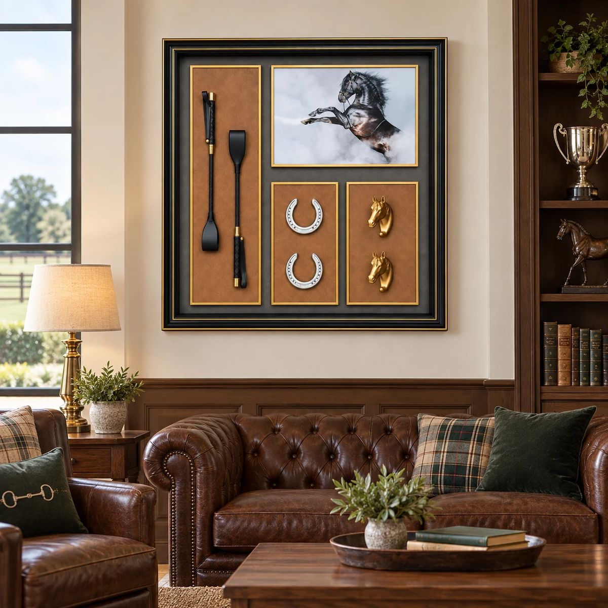 Framed Equestrian Horse Wall Art | 80cm 3D Object Artwork